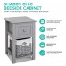Nightstand, Solid Wood Bedside Table with Drawer and Wicker Basket for Home, Living Room, Bedroom 31 x 28 x 45cm (Grey) - D01-Blue