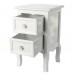 Set of 2 Bedside Table, Nightstand Organizer Storage Cabinet with 2 Drawers for Home, Bedroom (White) - D03-W-X