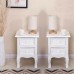 Set of 2 Bedside Table, Nightstand Organizer Storage Cabinet with 2 Drawers for Home, Bedroom (White) - D03-W-X