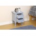 Bedside Table, Nightstand Organizer Storage Cabinet with 2 Drawers for Home, Bedroom (Grey) - D03-Grey