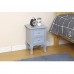 Bedside Table, Nightstand Organizer Storage Cabinet with 2 Drawers for Home, Bedroom (Grey) - D03-Grey