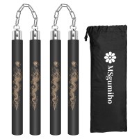 2PC Safe Foam Rubber Nunchucks, 12-inch Martial Arts Training Nunchakus with Steel Chain for Kids, Adults, Beginner Practice