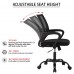 Ergonomic Office Chair, Modern Adjustable Computer Chair with Lumbar Support, Armrests, Swivel Wheels for Home, Office (Black) - DY-YZ01-BL-BL