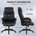 KASORIX Ergonomic Office Chair, Adjustable Swivel Chair with PU Leather, High-Back Lumbar Support, Flip-Up Armrests for Home, Office (Black) - GD-9249