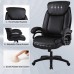 KASORIX Ergonomic Office Chair, Adjustable Swivel Chair with PU Leather, High-Back Lumbar Support, Flip-Up Armrests for Home, Office (Black) - GD-9249