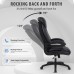 KASORIX Ergonomic Office Chair, Adjustable Swivel Chair with PU Leather, High-Back Lumbar Support, Flip-Up Armrests for Home, Office (Black) - GD-9249