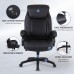 KASORIX Ergonomic Office Chair, Adjustable Swivel Chair with PU Leather, High-Back Lumbar Support, Flip-Up Armrests for Home, Office (Black) - GD-9249