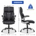 KASORIX Executive Office Chair, Adjustable Swivel Chair with PU Leather, High-Back Lumbar Support, Flip-Up Armrests for Home, Office - GD-9334