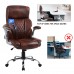 KASORIX Executive Office Chair, Adjustable Swivel Chair with PU Leather, High-Back Lumbar Support, Flip-Up Armrests for Home, Office - GD-9334