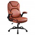 KASORIX Ergonomic Office Chair, Adjustable Swivel Chair with PU Leather, High-Back Lumbar Support, Flip-Up Armrests for Home, Office - GD-9350
