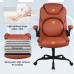KASORIX Ergonomic Office Chair, Adjustable Swivel Chair with PU Leather, High-Back Lumbar Support, Flip-Up Armrests for Home, Office - GD-9350