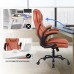 KASORIX Ergonomic Office Chair, Adjustable Swivel Chair with PU Leather, High-Back Lumbar Support, Flip-Up Armrests for Home, Office (Brown) - GD-9351