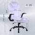 KASORIX Ergonomic Office Chair, Adjustable Swivel Chair with Velvet Lining, High-Back Lumbar Support, Flip-Up Armrests for Home, Office (Velvet White) - GD-9351