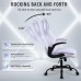 KASORIX Ergonomic Office Chair, Adjustable Swivel Chair with Velvet Lining, High-Back Lumbar Support, Flip-Up Armrests for Home, Office (Velvet White) - GD-9351