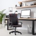 PU Leather Executive Office Chair, Ergonomic Office Desk Chair with Swivel Wheels, Armrests for Home, Office - HXBGY-0021-HZ
