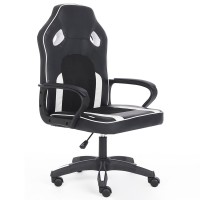 PU Leather Gaming Chair, Ergonomic Swivel Computer Chair with 5 Wheels, Armrests for Home, Office - HXBGY-5002-HB