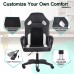 PU Leather Gaming Chair, Ergonomic Swivel Computer Chair with 5 Wheels, Armrests for Home, Office - HXBGY-5002-HB