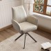 Modern Office Chair, No Wheel Ergonomic Upholstered Chair with Metal Legs, Swivel Base for Home, Living Room, Office (Beige) - JD7562-1-032-MC