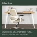 Modern Office Desk, 48" x 24" inch Table with Beveled Desktop, Flared Metal Legs for Home, Office (White-Mirror) - TB-ST-1206-B-WT