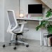 Modern Office Desk, 48" x 24" inch Table with Beveled Desktop, Flared Metal Legs for Home, Office (White-Mirror) - TB-ST-1206-B-WT