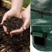 Organic Compost Bag, 80 x 40cm Large Capacity PE Fermenting Waste Bag with Lid for Kitchen, Garden, Yard, Outdoor Compost (Dark Green)