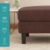 MECOR Ottoman Footrest, 30 x 24 x 18 Inches, Fabric Bench Couch Furniture, Wooden Legs, Rectangular Ottoman Footstool for Living Room, Entryway, Bedroom, Contemporary