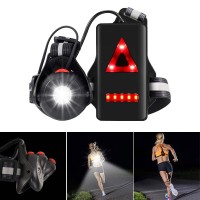Outdoor Night Running Lights, LED Chest Run Light with 90° Adjustable Beam, Safety Back Warning for Camping, Hiking, Running, Jogging, Outdoor Activities - 5508