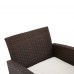 4 PCS Patio Furniture Set, Outdoor Rattan Wicker Conversation Set with Coffee Table, 2-Seater Sofa, 2 Arm Chairs for Home, Yard, Backyard - JDW4