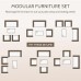 4 PCS Patio Furniture Set, Outdoor Rattan Wicker Conversation Set with Coffee Table, 2-Seater Sofa, 2 Arm Chairs for Home, Yard, Backyard - JDW4