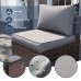 2 PCS Patio Furniture Set, Outdoor Wicker Rattan Sectional Armless Sofa Chair with Cushions (Grey) - NBCS018GRFS-B