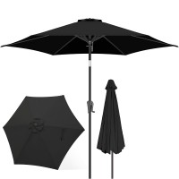9.5 ft Outdoor Patio Umbrella, No-Base Market Umbrella with Tilt, UV Protection, Easy Crank Winder, Sturdy Steel Frame for Home, Patio, Garden, Deck, Pool - FS10