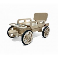 Wooden Pedal Go-Kart for Kids – Telescopic Adjustable Ride-On Car with Steering Wheel, Durable Birch Plywood Construction, Indoor & Outdoor Toy, 119.5 × 54 × 53.5 cm  Model C2308