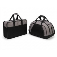 2PCs Pets Travel Lite Pet Carrier, Lightweight Soft-Sided Cat & Small Dog Travel Bag, Mesh Ventilation, Privacy Cover, Washable Pad, Carry Bag, Tan, 18 x 11 x 11.5 in