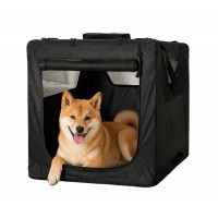 Soft Sided Dog Crate, Large Folding Portable Pet Kennel with Mesh Ventilation, Fleece Bed, Carry Handles & Storage Pouch, Black Travel Crate for Dogs, 107 x 79 x 78 cm Soft Sided Dog Crate, Large Folding Portable Pet Kennel with Mesh Ventilation, Fleece Bed, Carry Handles & Storage Pouch, Black Travel Crate for Dogs, 107 x 79 x 78 cm