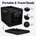  Soft Sided Dog Crate, Large Folding Portable Pet Kennel with Mesh Ventilation, Fleece Bed, Carry Handles & Storage Pouch, Black Travel Crate for Dogs, 107 x 79 x 78 cm