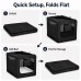 Soft Sided Dog Crate, Large Folding Portable Pet Kennel with Mesh Ventilation, Fleece Bed, Carry Handles & Storage Pouch, Black Travel Crate for Dogs, 107 x 79 x 78 cm