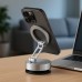  Magnetic Vacuum Suction Phone Holder 360° Adjustable Car Mount with Foldable Arm, 20-Magnet Ring Grip, Adhesive Pad for Dashboard Windshield Desk Kitchen, Silver