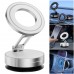  Magnetic Vacuum Suction Phone Holder 360° Adjustable Car Mount with Foldable Arm, 20-Magnet Ring Grip, Adhesive Pad for Dashboard Windshield Desk Kitchen, Silver