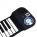 88-Key Roll-Up Digital Piano Rechargeable Electronic Silicone Keyboard - Black