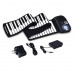 88-Key Roll-Up Digital Piano Rechargeable Electronic Silicone Keyboard - Black