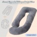 U-Shaped Support Pillow, Full Body Side Sleeping Pillow with Soft Velvet Cover, Adjustable PP Cotton Filling, Grey, Back, Waist, Hip, Leg & Belly Support
