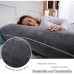 U-Shaped Support Pillow, Full Body Side Sleeping Pillow with Soft Velvet Cover, Adjustable PP Cotton Filling, Grey, Back, Waist, Hip, Leg & Belly Support