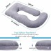 U-Shaped Support Pillow, Full Body Side Sleeping Pillow with Soft Velvet Cover, Adjustable PP Cotton Filling, Grey, Back, Waist, Hip, Leg & Belly Support