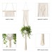 Macrame Plant Hangers, 4 Set Hanging Planters for Home Decor, Indoor, Outdoor - 6YZZ