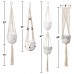 Macrame Plant Hangers, 4 Set Hanging Planters for Home Decor, Indoor, Outdoor - 6YZZ
