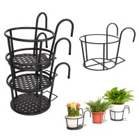 Outdoor Plant Stand, 3 Pack with 1 Free Hanging Baskets Flower Pot Stand, Indoor Plant Holder Stand for Patio Garden, Corner Balcony, Home - AR-HPS-B