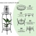 2-Tier Plant Stand, 69cm Tall Metal Rustproof Rack for Indoor, Outdoor, Home, Living Room, Patio, Garden (Black) - X003COSVAD