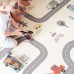 Foldable Baby Play Mat Double-Sided Animal & Traffic Theme, Soft Non-Toxic Foam Waterproof Portable Playmat for Toddlers Babies, and Kids (200 x 180 cm)