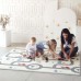 Foldable Baby Play Mat Double-Sided Animal & Traffic Theme, Soft Non-Toxic Foam Waterproof Portable Playmat for Toddlers Babies, and Kids (200 x 180 cm)