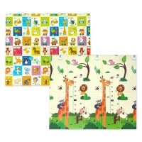 Baby Foldable Playmat, 200 x 180 cm Large XPE Playmat, Reversible, Waterproof, Anti-Slip (Animals & Jungle)